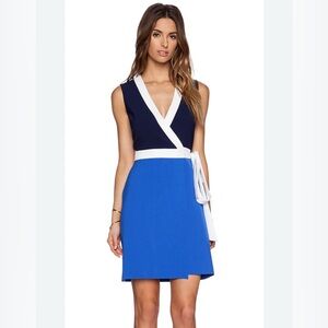 Diane von Furstenberg Gracie Colorblock Wrap Dress | Size 12